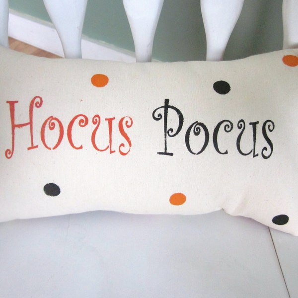 Halloween pillow, hocus pocus pillow, ,orange shabby chic, farmhouse decor, cottage style pillow, holiday pillow, halloween