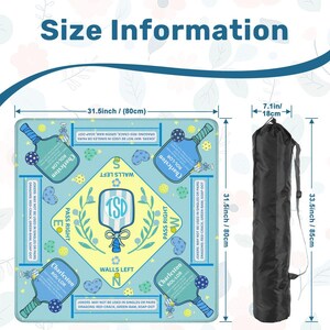 31.5" Monogramed Pickleball Mahjong Mat - Ships Folded image 4