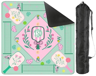 31.5" Monogramed Pickleball Mahjong Mat - No rules printed on mat - (Ships Rolled up)
