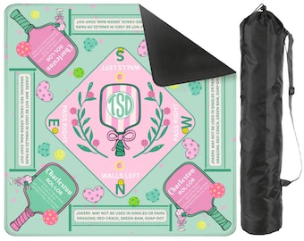 31.5" Monogramed Pickleball Mahjong Mat - Ships Folded