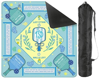 31.5" Monogramed Pickleball Mahjong Mat - Ships Folded