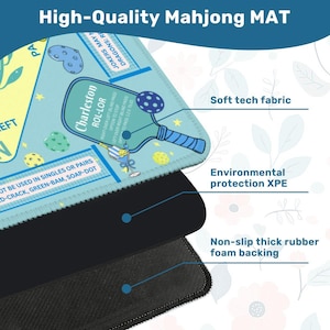 31.5" Monogramed Pickleball Mahjong Mat - Ships Folded image 6