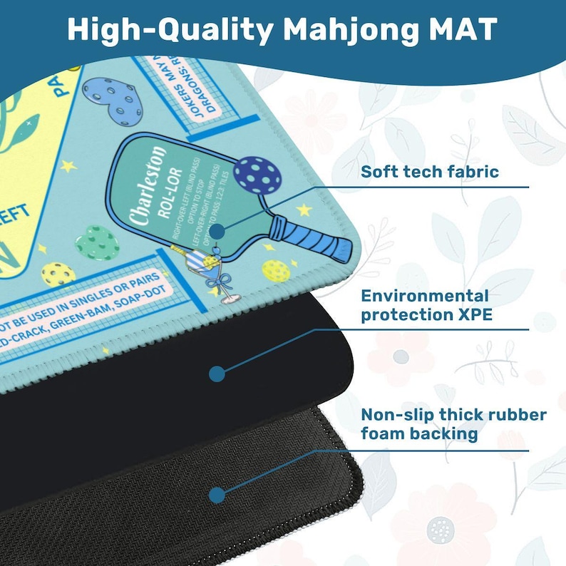 31.5" Monogramed Pickleball Mahjong Mat - Ships Folded image 6
