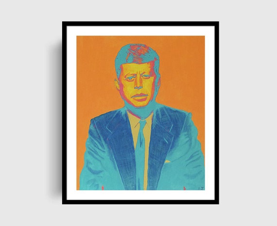 US President Portrait John F Kennedy JFK Real Canvas 8x10 Giclee Art Print New