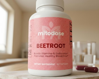 Gélules de betterave rouge bio, 1 300 mg de supplément d'oxyde nitrique, endurance énergétique, performance sportive, soutien de la circulation sanguine