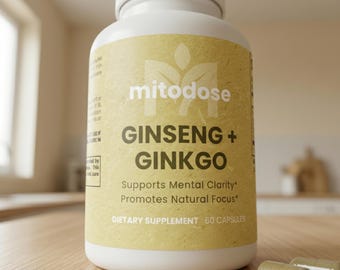 Supplément de ginkgo, gélules de biloba, panax ginseng, concentration cérébrale, concentration de la mémoire vert nootropique clarté mentale