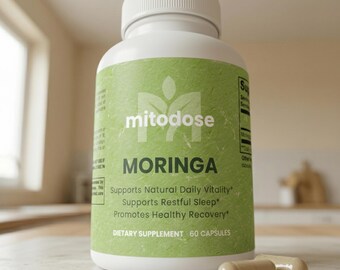 Gélules de moringa oleifera, 800 mg de supplément de superaliments verts, soutien immunitaire, récupération d'énergie naturelle et vitalité
