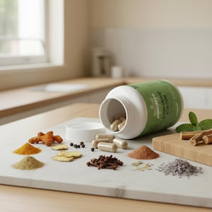 Cápsulas Ayurvédicas Complejo Suplemento Herbal de Rutina, Green Botanicals, Ashwagandha Shilajit, Ritual de Bienestar para la Salud Digestiva imagen 2