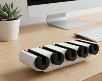 Minimalist Desk Cable Organizer | 3D Printed Cord Management for Home Office & Nightstand | Tangle-Free Desktop Wire Holder | Desk Accessory