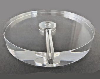 CLEAR ACRYLIC Lamp Base with Cord Hole- 1" Thick
