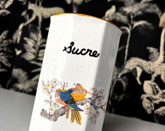 Azucarero antiguo de gres moteado