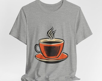 t-shirt rétro tasse à café | Illustration vintage expresso, chemise pour boissons chaudes