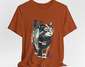 illustration de chat calicot | Chemise graphique chat style aquarelle
