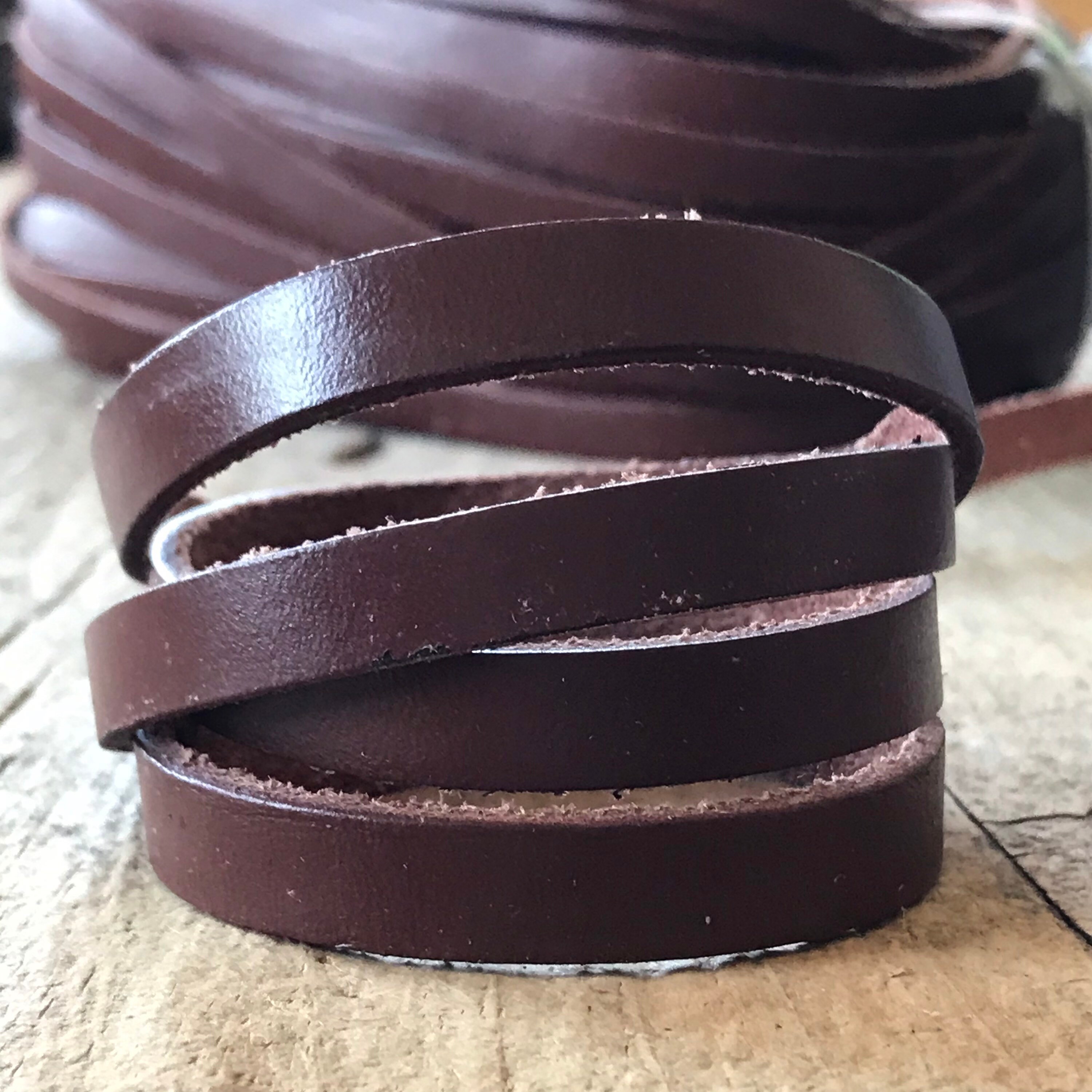 1 Yard 10x3mm Brown Leather Strap, by the Yard, Leather Lace, Belt