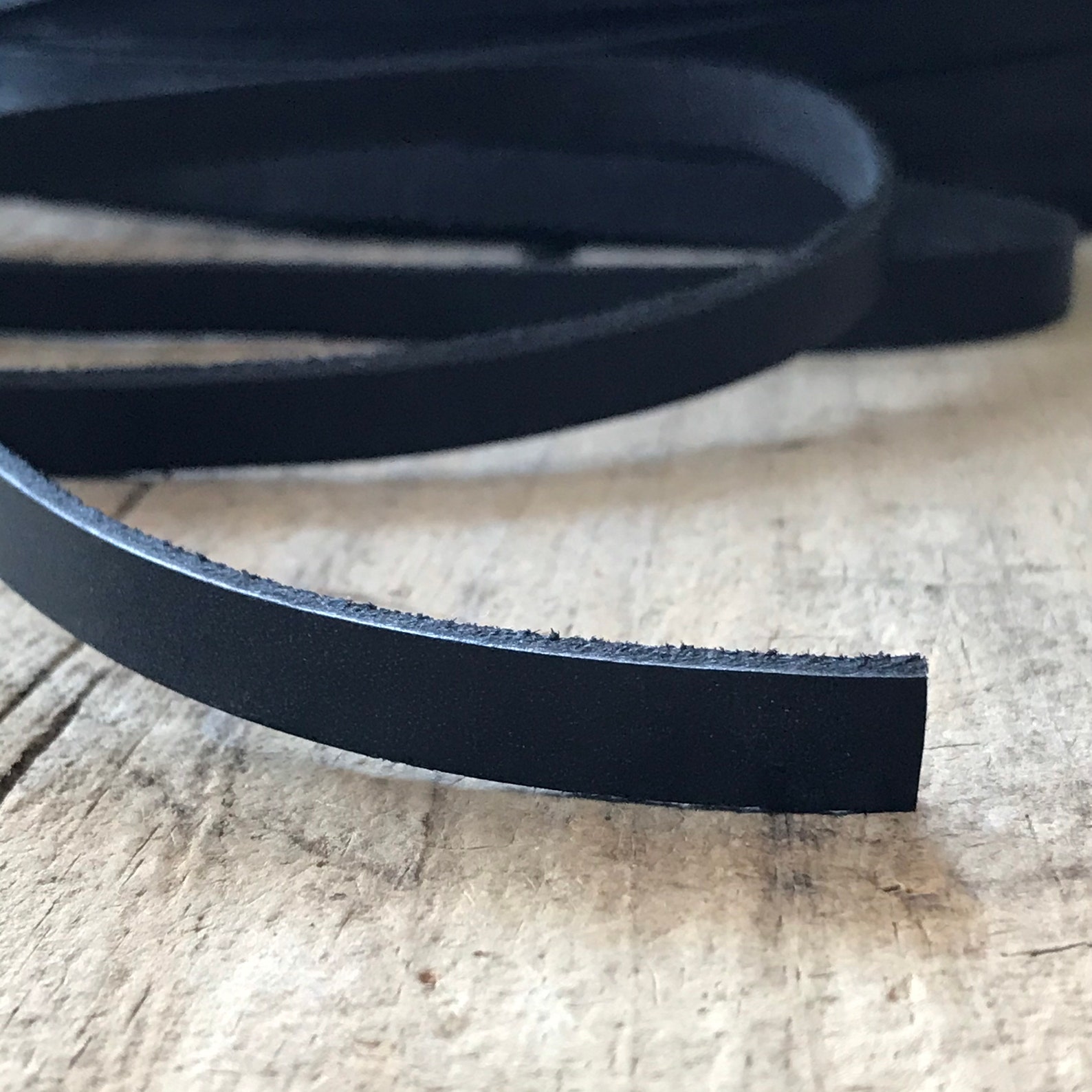 1 Yard 10x3mm Black Leather Strap by the Yard Flat Leather Etsy Canada