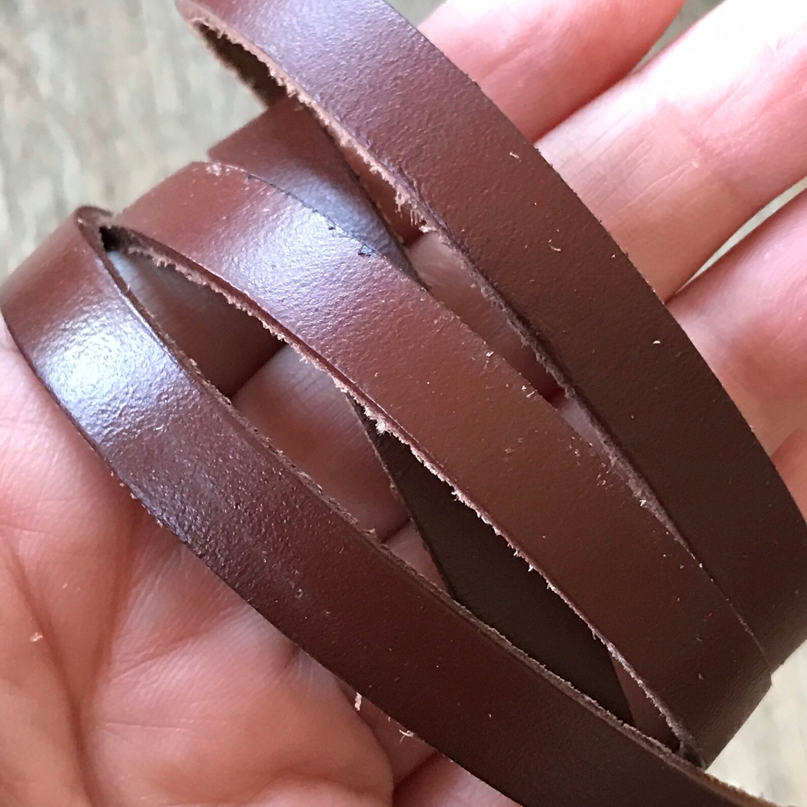 1 Yard 10x3mm Brown Leather Strap, by the Yard, Leather Lace, Belt
