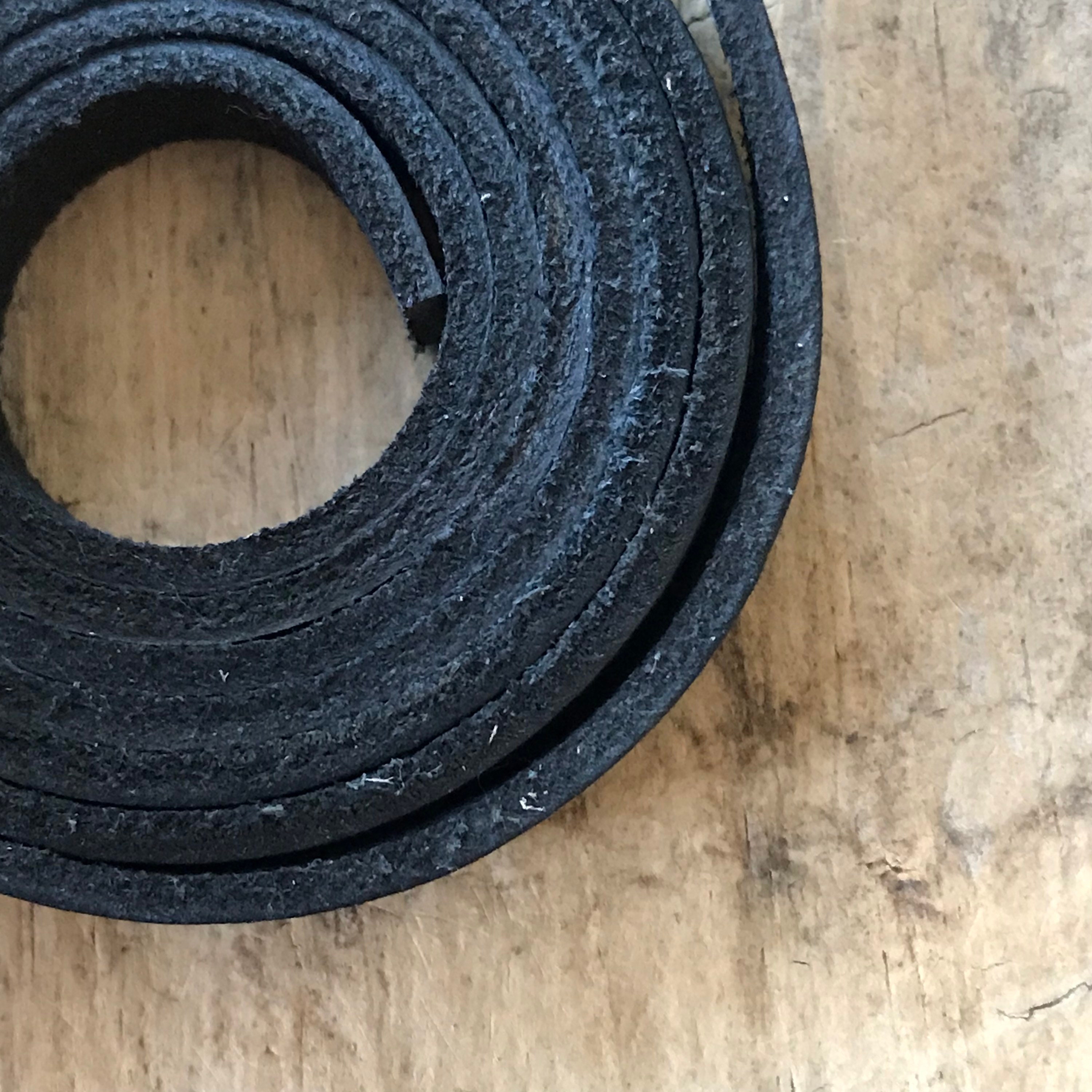 1 Yard 10x3mm Black Leather Strap, by the Yard, Flat Leather Cord ...