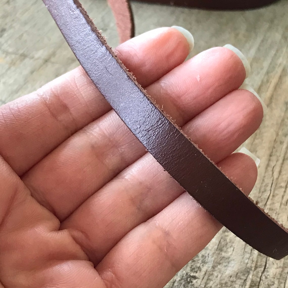 1 Yard 10x3mm Brown Leather Strap, by the Yard, Leather Lace, Belt
