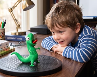 Funny Spring Lizard Figurine, 3D Printed Gecko Desk Toy, Wobble Animal Figure, Cute Fidget Decor, Quirky Gift for Reptile Lovers