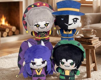 The Freak Circus Gothic Plushie-Dark Kawaii Chibi Jester Doll-Weirdcore Aesthetic Pierrot, Harlequin,Jester,Ticket Taker Collectible Figure