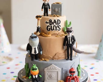 The Bad Guys Figurine Set | 10cm PVC Action Figures | 6 Characters Cake Toppers | DreamWorks Inspired Toys | Mr Wolf Snake Shark