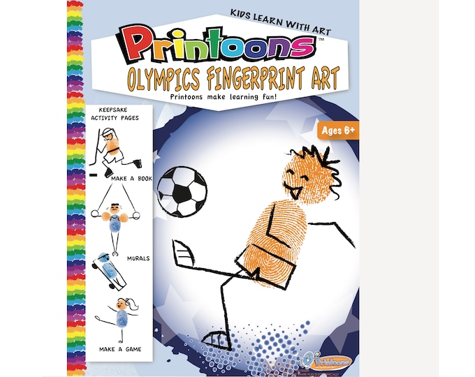 SPORTS OLYMPICS FINGERPRINT Art, Sports Digital Download Fingerprint Art Kit, Sports Diy, Sports Art, Sports Worksheets, Sports Party Fun