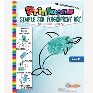 ARTESANATO COM IMPRESSÕES DIGITAIS DO MAR, Kit de download digital para arte com impressões digitais no fundo do mar, DIY no fundo do mar, Artesanato no oceano, Planilhas de exercícios no fundo do mar,
