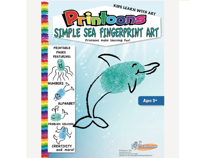 SEA THUMBPRINT CRAFTS, Under the Sea Fingerprint Art Digital Download Kit, Under the Sea Diy, Ocean Crafts, Under the Sea Worksheets,