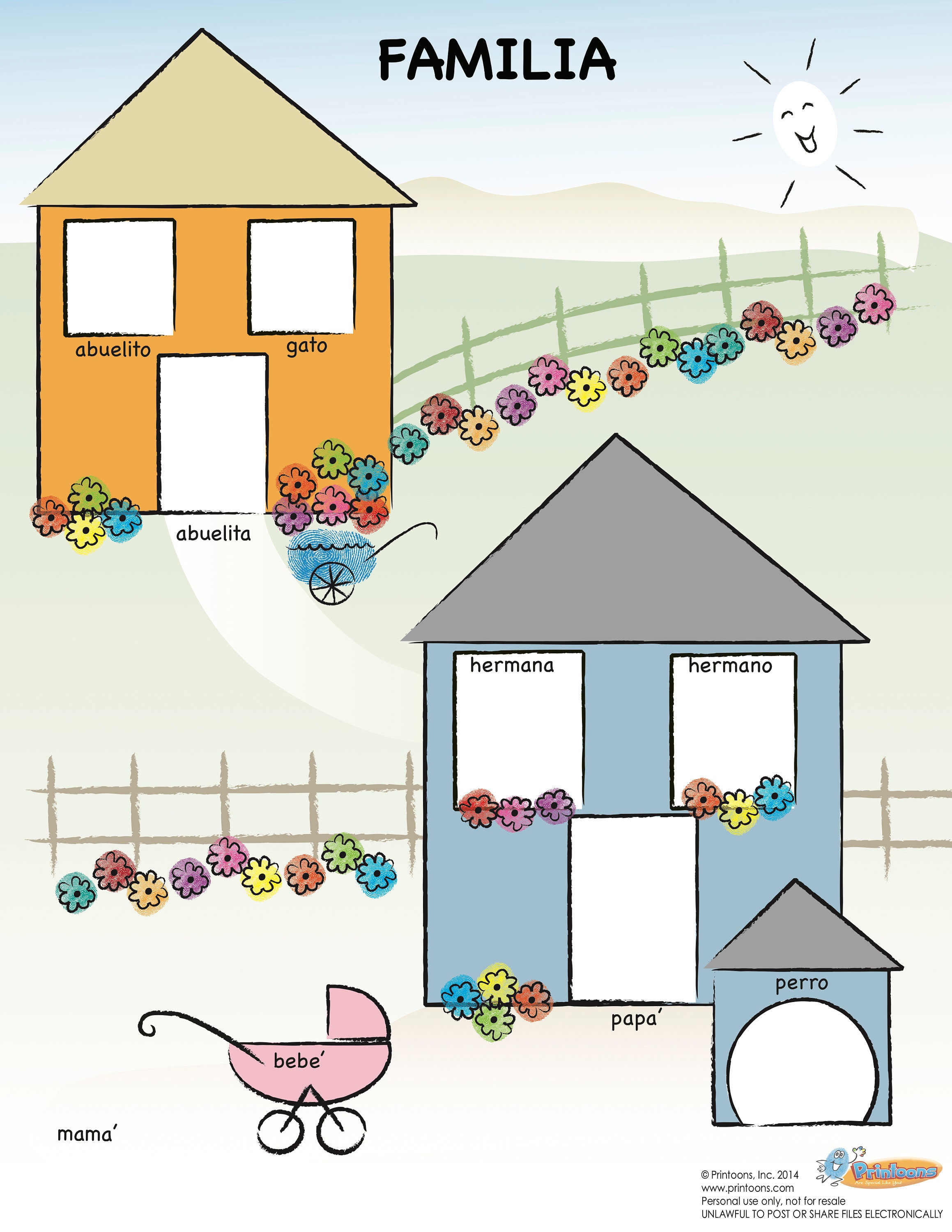 SPANISH LEARNING THUMBPRINT Art, Spanish worksheets, Home School