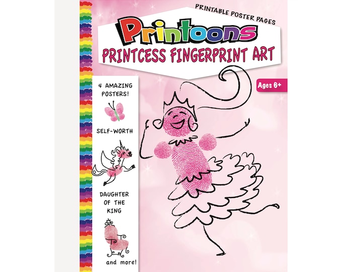 PRINTCESS POSTERS FINGERPRINT Art, Self Esteem Fingerprint Art, Princess Posters Digital Download Fingerprint Art Kit, Princess Diy