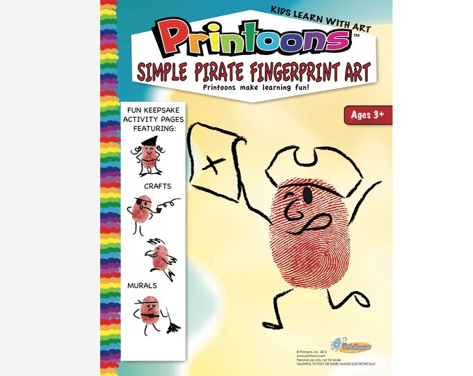 PIRATE THUMBPRINT Art CARDS, Pirate Worksheets, Pirate Arts & Crafts, Diy Pirate, Diy Greeting Card, Pirate Fingerprint Art Digital Download