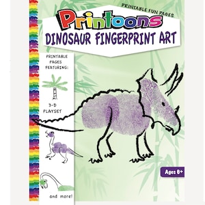 DINOSAUR 3D PLAYSET DIORAMA Fingerprint Art, Dinosaur Download Fingerprint Art Kit, Dinosaur Fingerprint Art, Diy Dino, Dino Worksheets