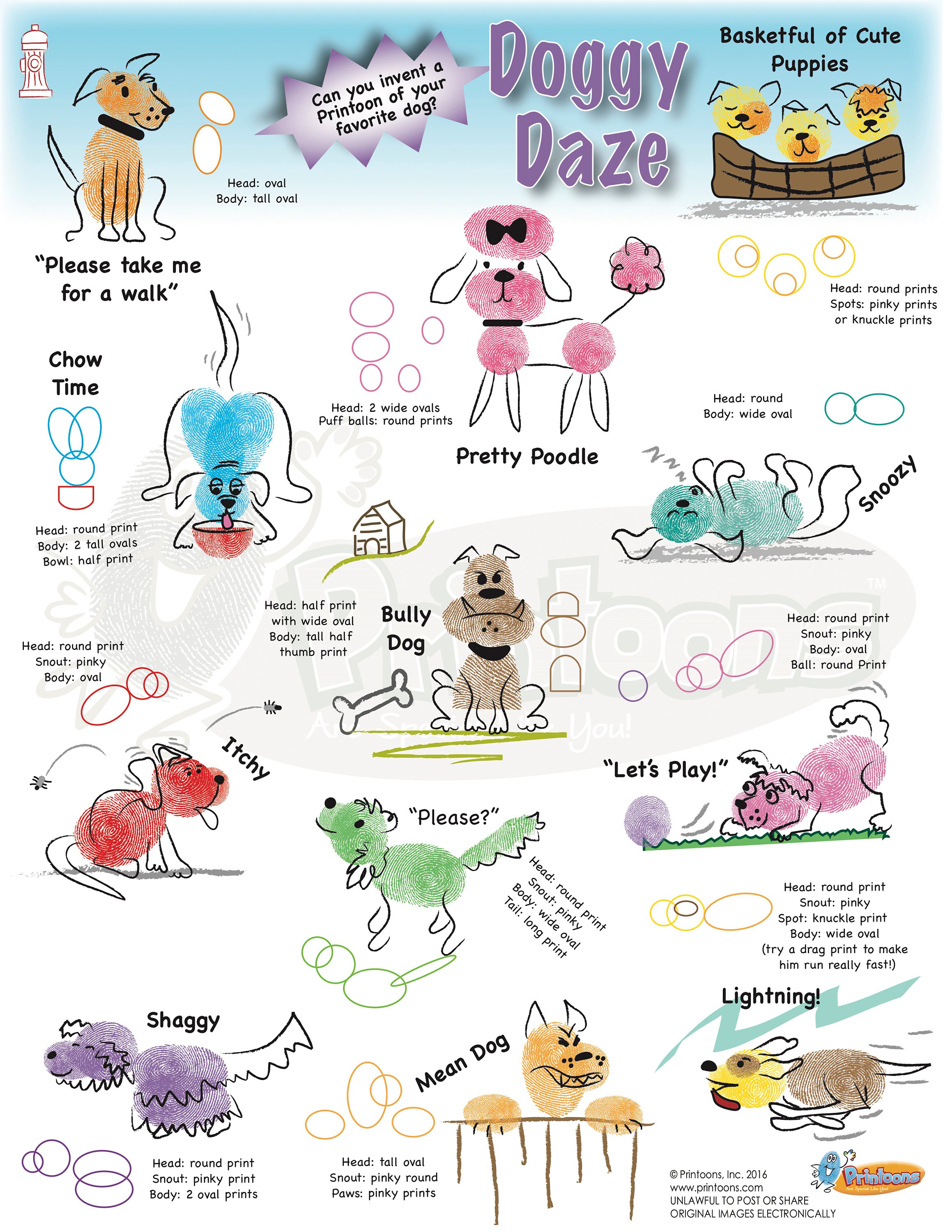 DOG POSTERS Fingerprint Art, Dog Fingerprint Art Kit, Digital Download