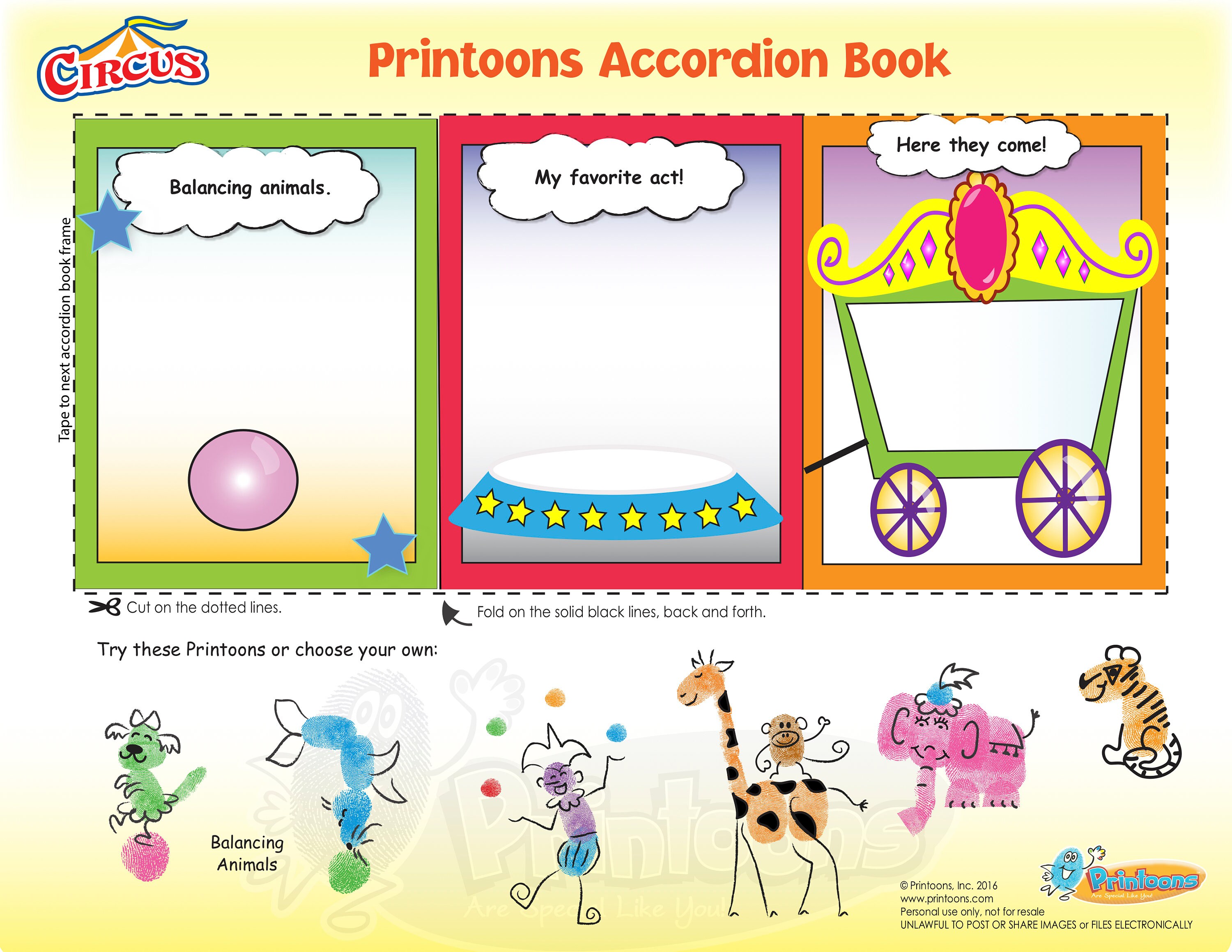 CIRCUS BOOK &amp; POSTER Fingerprint Art, Circus Worksheets, Circus Digital ...