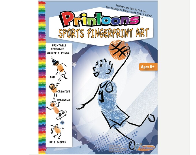 SPORTS TRADING CARDS Fingerprint Art, Sports Worksheets, Sports Diy Craft, Sports Party Fun, Sports Fingerprint Art Digital Download Kit