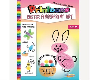 OSTERBUCH & POSTER Fingerabdruck Kunst, Ostern Digitaler Download Fingerabdruck Kunst Kit, Ostern Selbstgemacht, Ostern Arbeitsblätter, Osterkunst, Osterandenken