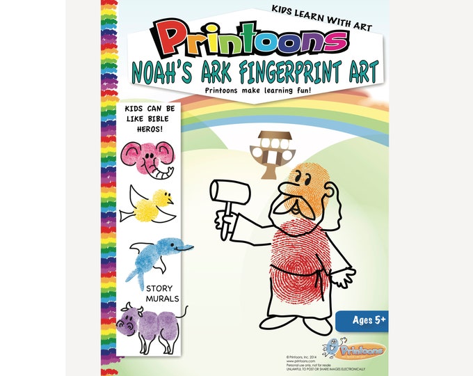 NOAHS ARK Fingerprint Art STORY, Bible Story Worksheets, Noahs Ark Worksheets, Noah's ark Diy, Bible Story Craft, Noahs Ark Craft