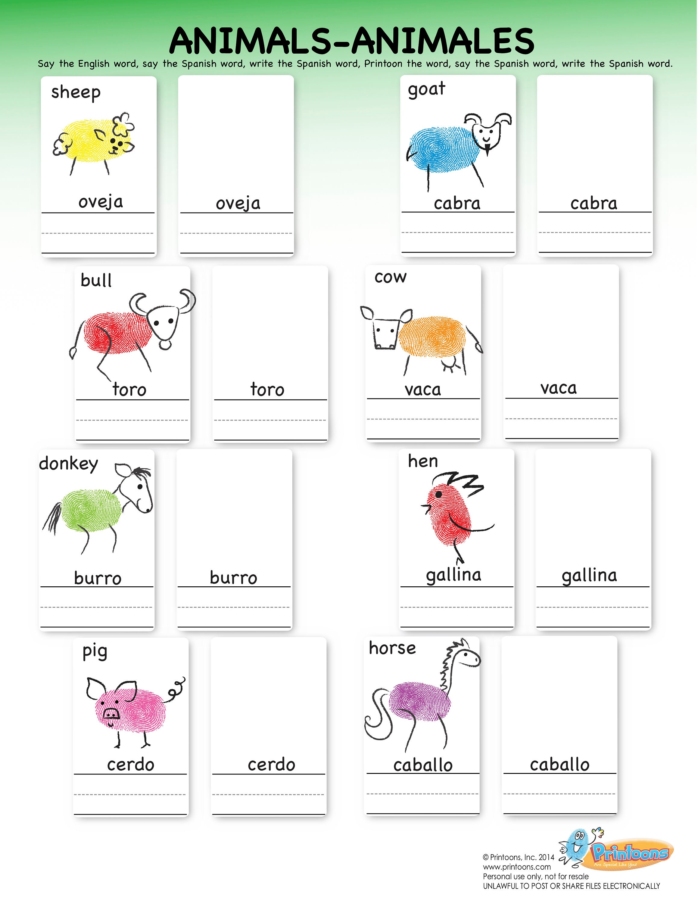 spanish learning thumbprint art spanish worksheets home