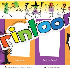 Puede incluir: Un libro acorde&oacute;n colorido con tem&aacute;tica de Halloween. La portada presenta un murci&eacute;lago negro, un esqueleto, una bruja y una momia. El t&iacute;tulo del libro es "Halloween Accordion Book". El libro est&aacute; dise&ntilde;ado para ser impreso y recortado.