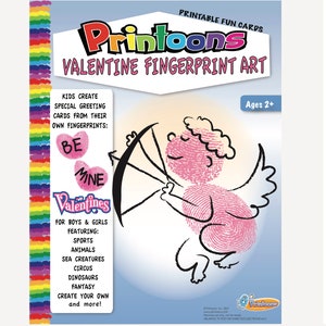 VALENTINSTAG KARTEN, Digital Download Valentinstag, Machen Sie Ihren eigenen Valentinstag, Fingerabdruck-Kunst Valentinstag, Persönliche Note Valentinstag