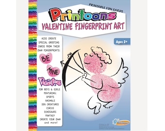 TARJETAS DE SAN VALENTÍN, Descargas digitales de San Valentín, Crea tu propio San Valentín, San Valentín con arte de huellas dactilares, San Valentín con un toque personal