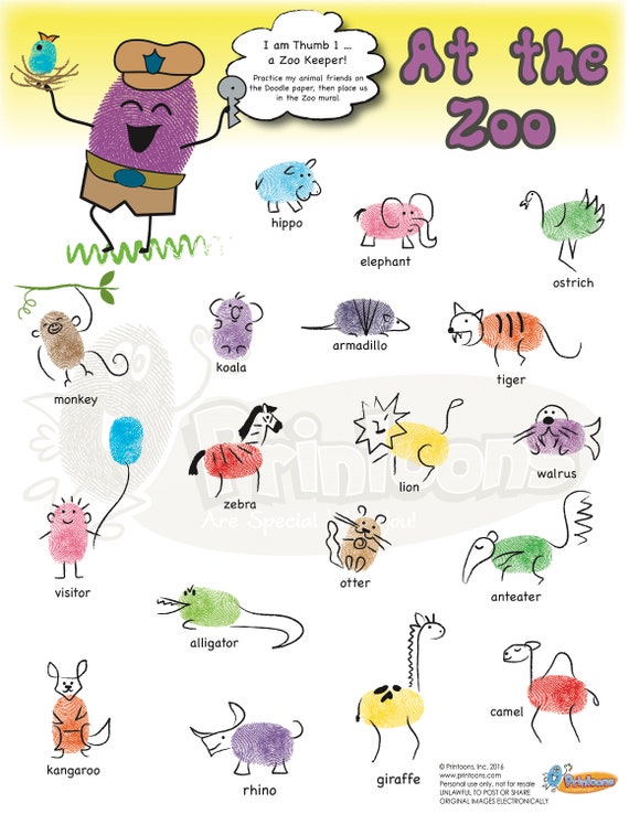 ZOO THUMBPRINT Art MURAL Animal Fingerprint Art Digital - Etsy Canada ZOO THUMBPRINT Art MURAL Animal Fingerprint Art Digital - Etsy Canada