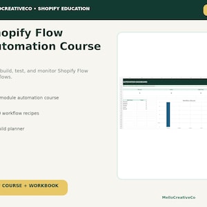Shopify Flow Automation Course, AI Workflow Blueprint, Order Tags, Inventory Alerts and Testing Guide