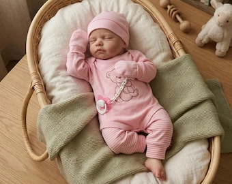 Full Body Silicone Baby Doll, 20 Inch Lifelike Reborn Girl, Handmade Realistic