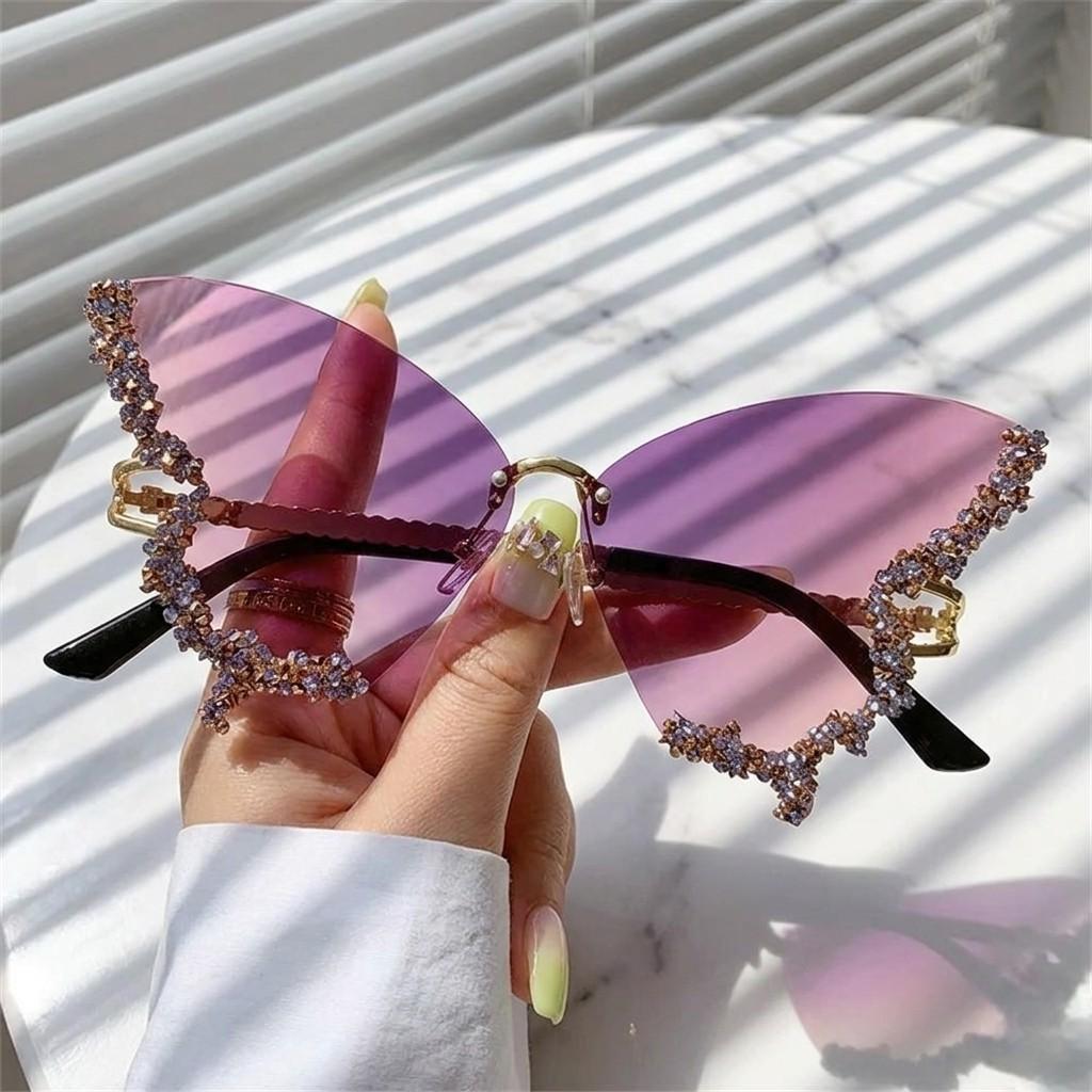 Retro Rhinestone hand embellished sunglasses Plum ombre with purple accents Purple Rhinestone Sunglasses - Etsy Finland main image 2