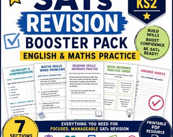 SATs Revision Booster Pack – Year 6 English & Maths (Last-Minute Home Revision Worksheets)