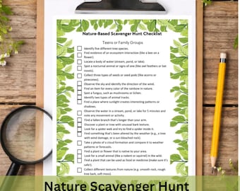 Nature Scavenger Hunt Printable – Outdoor Activity PDF, All Ages, 4 Versions