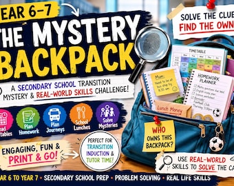 Year 6 to Year 7 Transition Mystery Activity | Secondary School Detective Challenge | Back to School Printable | Practical Skills Game