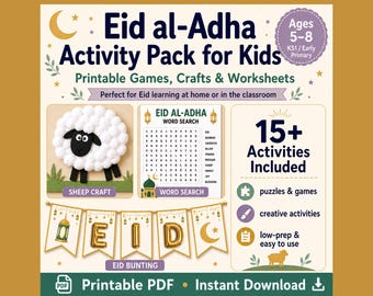 Eid al-Adha Activities for Kids | Printable Worksheets, Crafts & Games | KS1 Islamic Holiday Pack | Eid Activities PDF