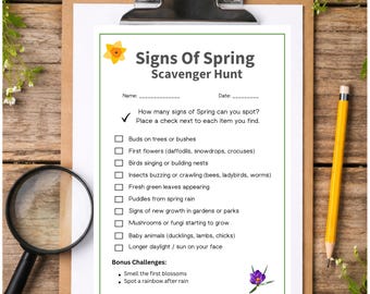 Spring Scavenger Hunt Printable – Nature Activity PDF (Outdoor Learning)